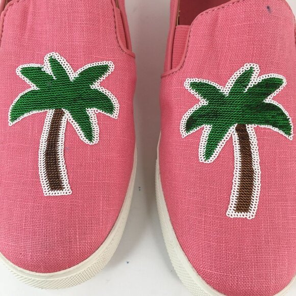 KATY PERRY The Kerry Canvas Slip-On Pink Palm Tree Sneaker Size 7M - Picture 6 of 15